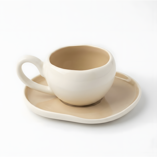 Coffee Cup and Saucer Set - 6 Pcs